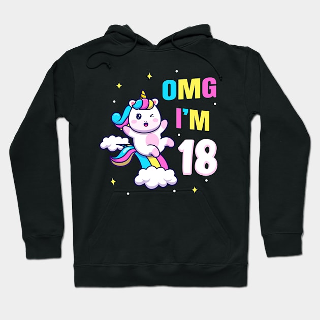 18. Geburtstag Geschenk Mädchen Einhorn Hoodie by Foxxy Merch